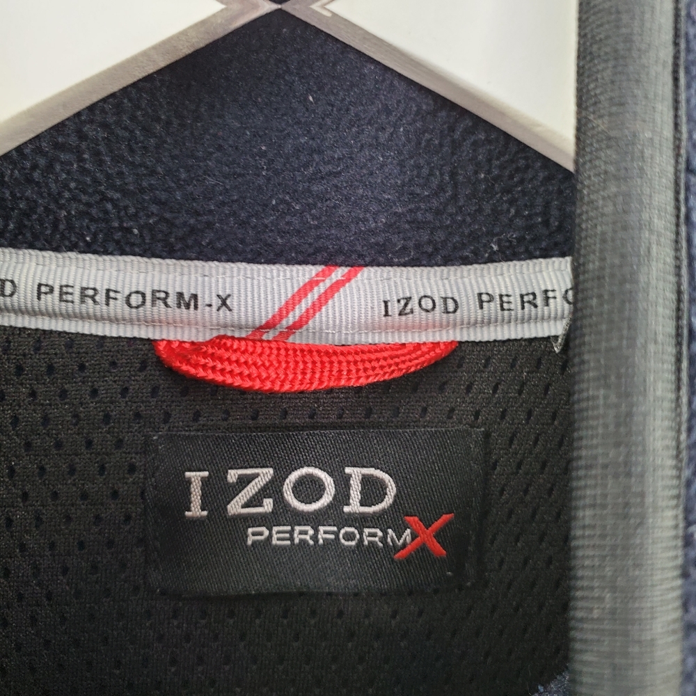 Vintage Izod Fleece Dad Jacket Quarter Zip Blue Pullover - Picture 6 of 8